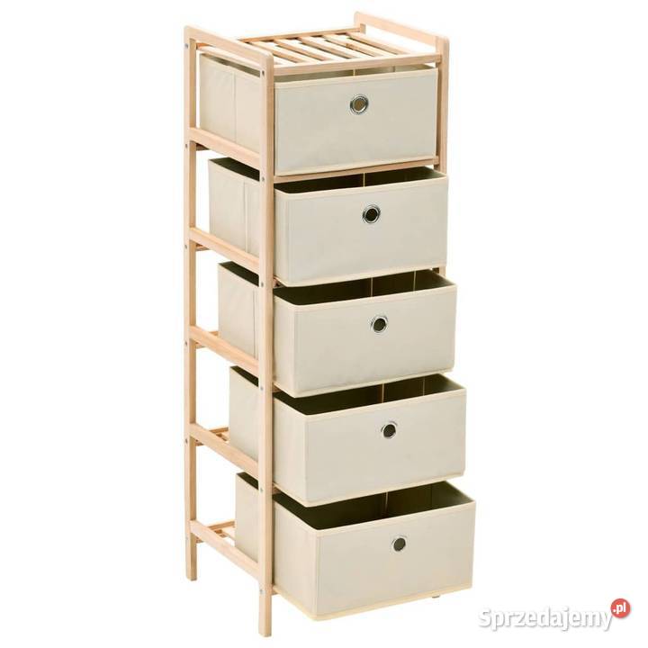 vidaXL Regał z 5 koszami z tkaniny drewno Regały sprzedam