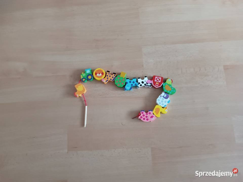 Drewniane klocki koraliki do nawlekania farma Szczecin