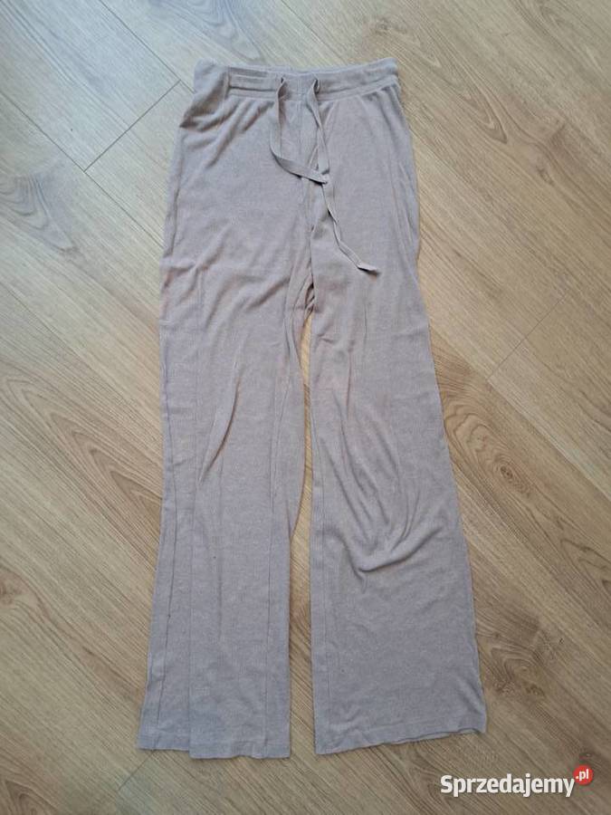 Beżowe spodnie prążkowane HM rozmiar XS H&M Piżamy i szlafroki