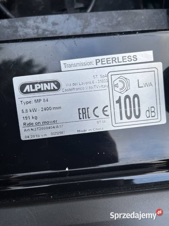 TraktorekKosiarka ALPINA 2018 z koszem Strzyżów sprzedam
