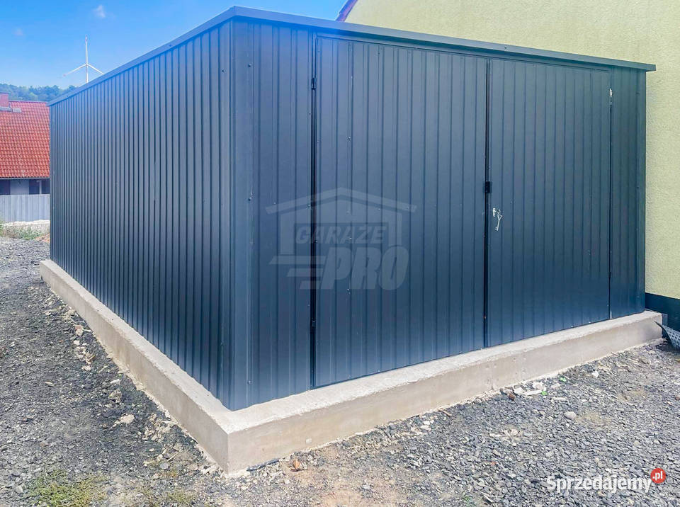 Garaż blaszany 4x5m Brama dwuskrzydłowa antracyt Przasnysz
