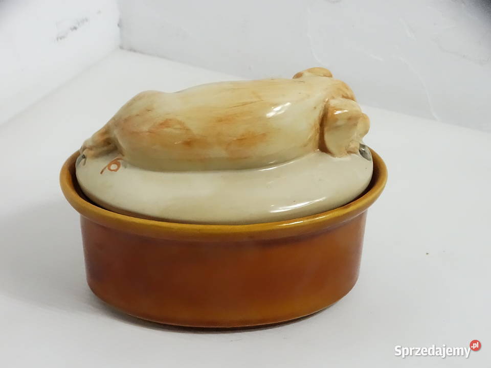 Stylowe ceramiczne puzderko pojemnik z pokrywką Biłgoraj