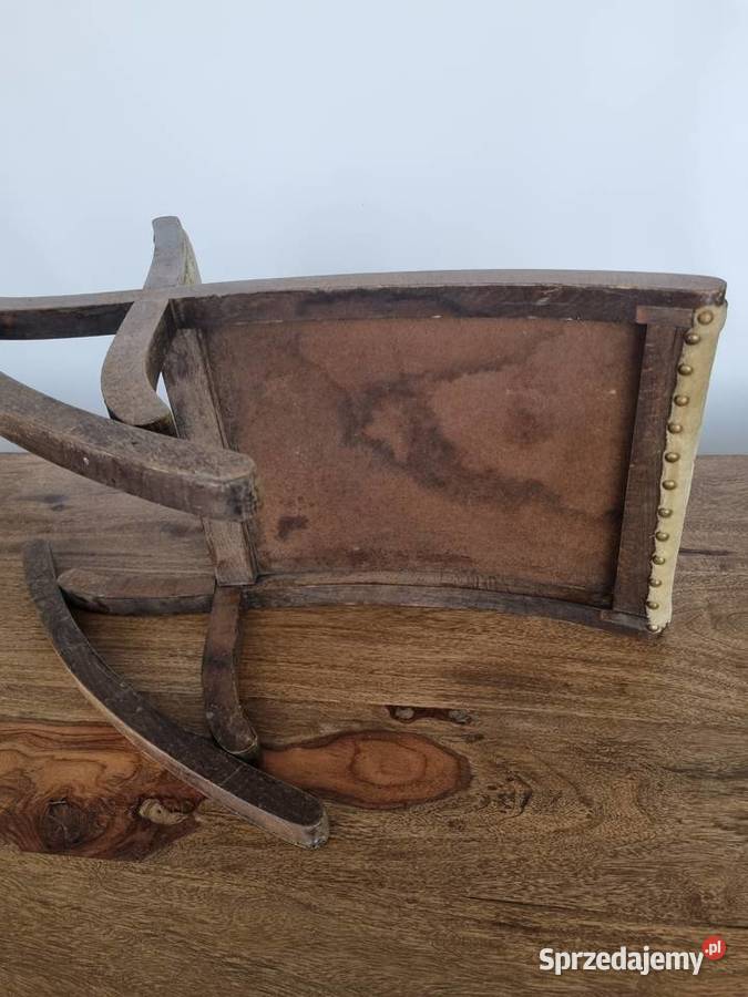 Podnóżek bujany okres międzywojenny lite drewno Płock