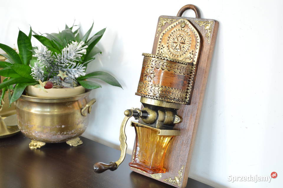 drewniany MŁYNEK wiszący do kawy stary Jastrzębie-Zdrój