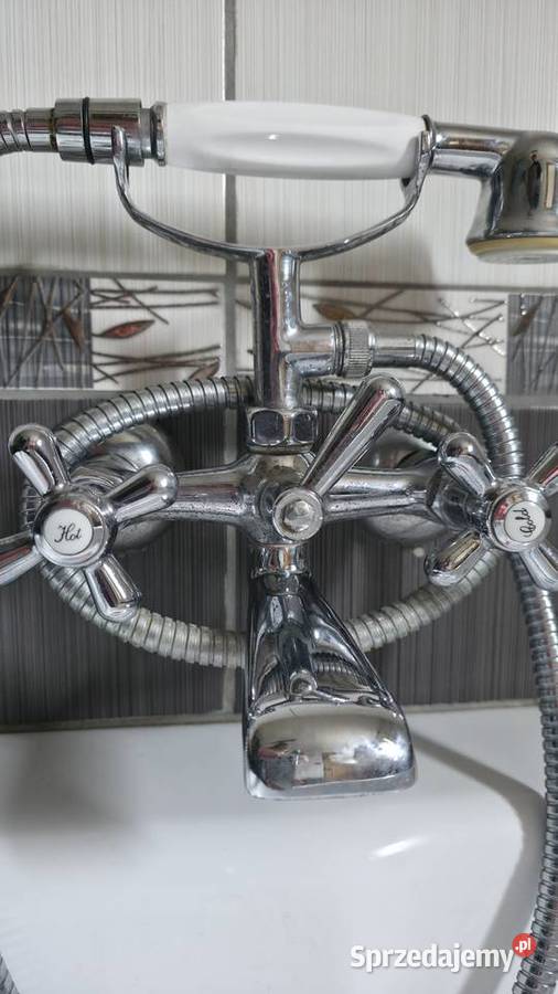 Stylowa bateria retro wannowa natynkowa chrom Gliwice sprzedam