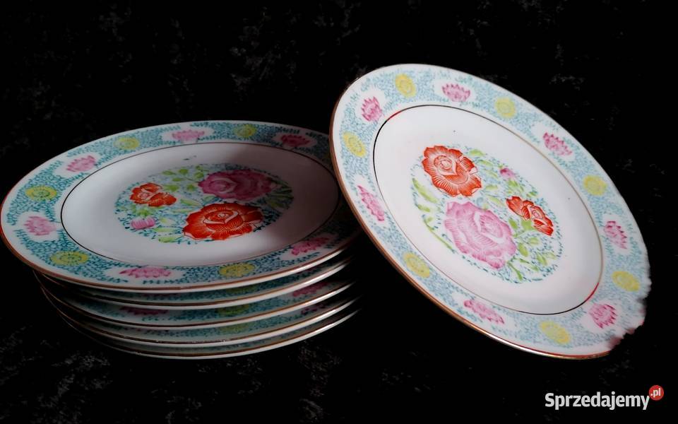 Chińskie talerzyki Piękna porcelana Zhongguo Zhi Sosnowiec sprzedam