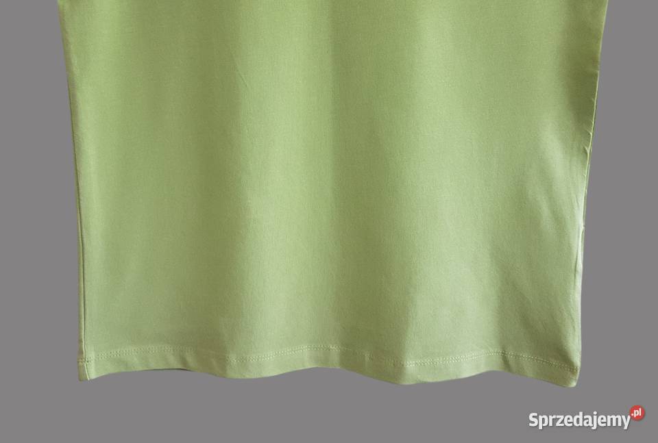 Damska bluzka oliwkowa bawełniana z krótkim Chrzanów