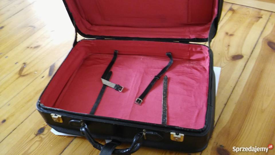 WALIZKA czarna skórzana antyk unikat Gdańsk