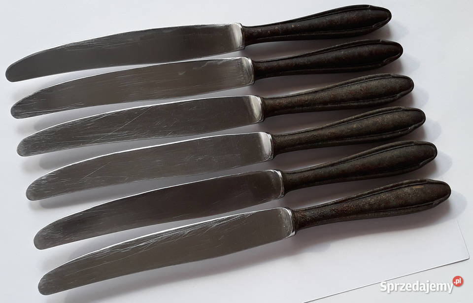 Noże obiadowe 2 BAKELIT Gerlach sztućce PRL Dąbrowa Górnicza sprzedam