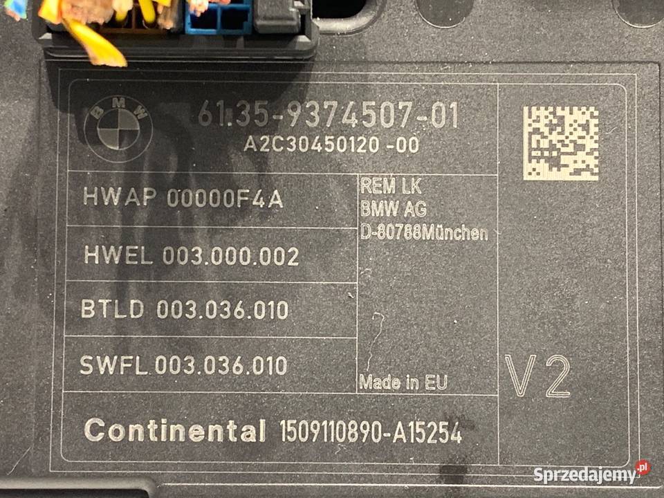 MODUŁ KOMFORTU BMW F30 9374507 SedanLimuzyna sprzedam
