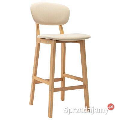 vidaXL Stołki barowe 2 kremowe tapicerowane Stołki i taborety Warszawa