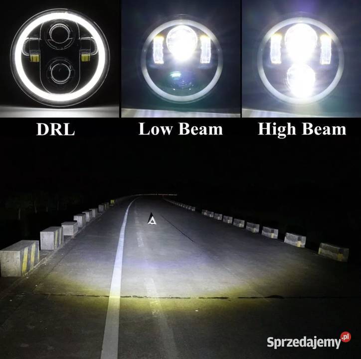Lampa H4 LED Angel Eye 5 75 cala DRL Custom Lubin sprzedam