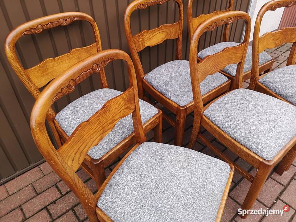 Krzesła ARTDECO Politura 6 Sztuk Stare Antyk Swarzędz sprzedam