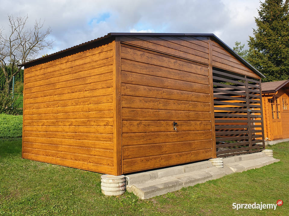 Blaszany garaż 33 m z drewutnią 3x3m złoty dąb Bydgoszcz