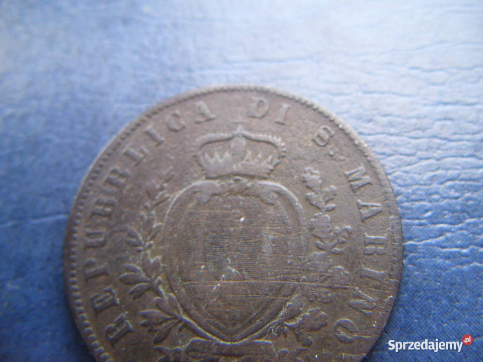 Stare monety 5 centesimi 1869 San Marino Numizmatyka Lesko sprzedam