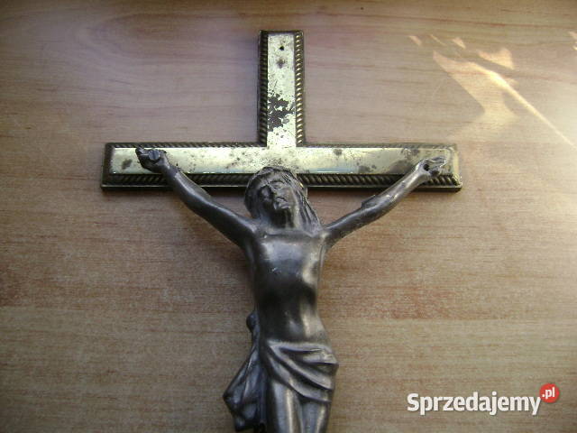 Starocie z PRL Dewocjonalia Krzyż metalowy z pomorskie Gdynia