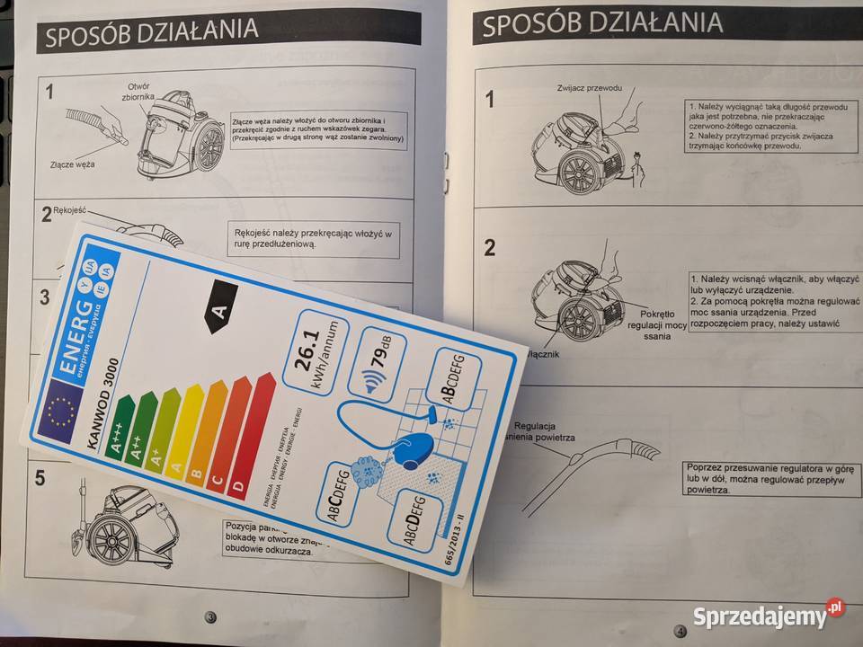 MOCNY ODKURZACZ KANWOD 3000 BEZWORKOWY CYKLONOWY