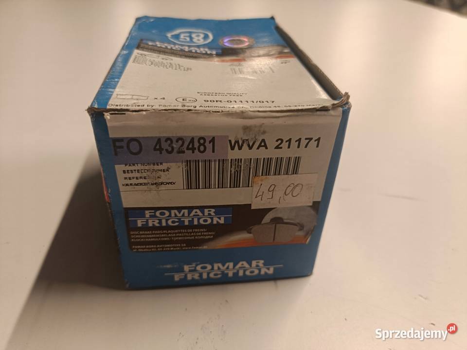 Ford Escort MK6 Orion PRZEDNIE KLOCKI HAMULCOWE