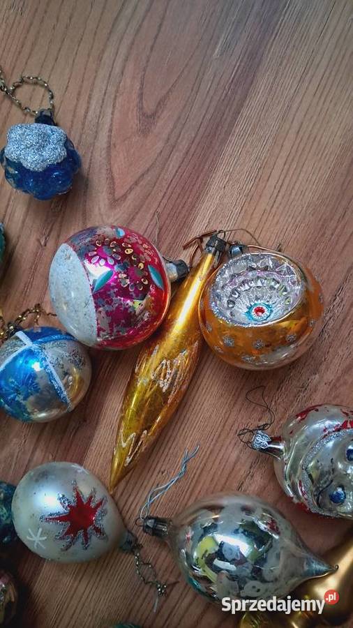 Zestaw starych bombek choinkowych PRL Świecie