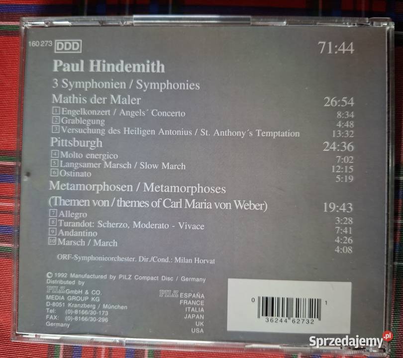 Paul Hindemith Vienna Master Series CD Kraków