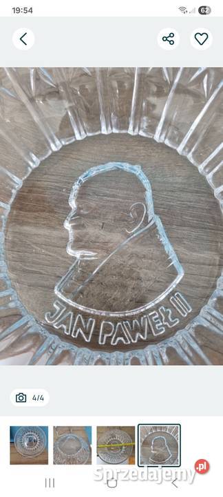 Kryształowy talerz z podobizną Jana Pawła II