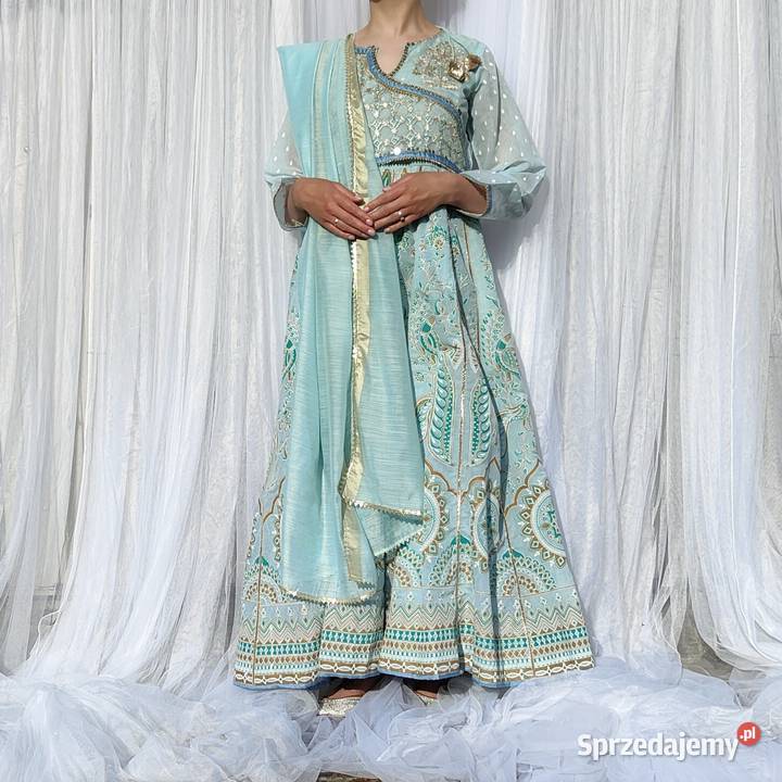Orientalna suknia M 38 turkusowa niebieska Szczecin