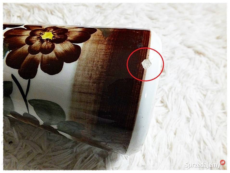 Ręcznie malowany fajansowy wazon Koło lata 6070 Porcelana i szkło Żary