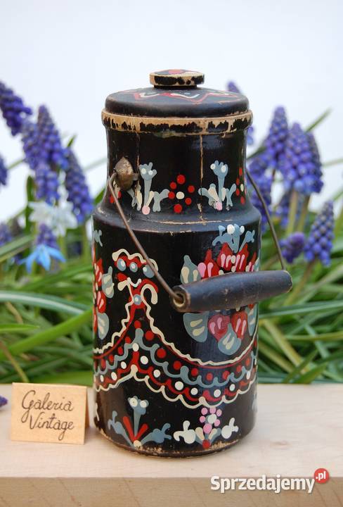 Rosyjska malowana stara ludowa bańka kanka wielokolorowy Lublin