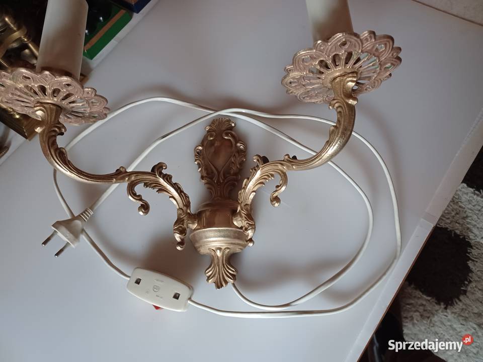 Kinkiet mosiężny z wyłącznikiem wielkopolskie sprzedam