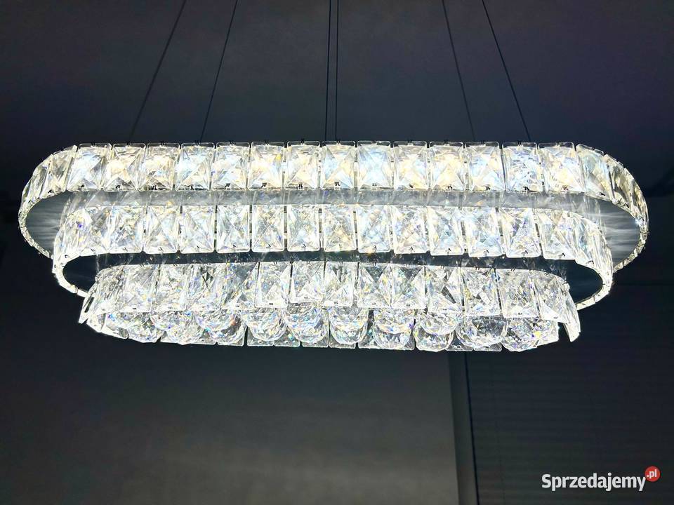 Żyrandol lampa kryształowa owalna wisząca led Lampy wiszące