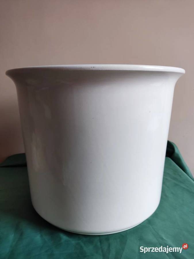 Donica doniczka ceramiczna duża biała fi 36 Głuchołazy
