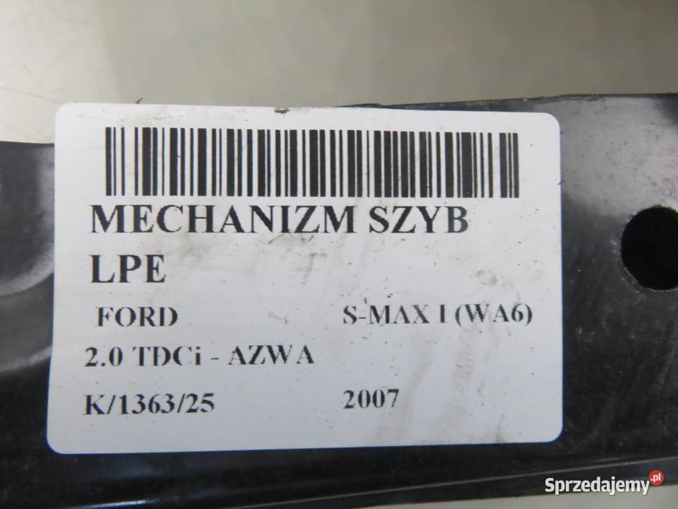 PODNOŚNIK SZYBY LEWY PRZEDNI FORD S I 0130822287