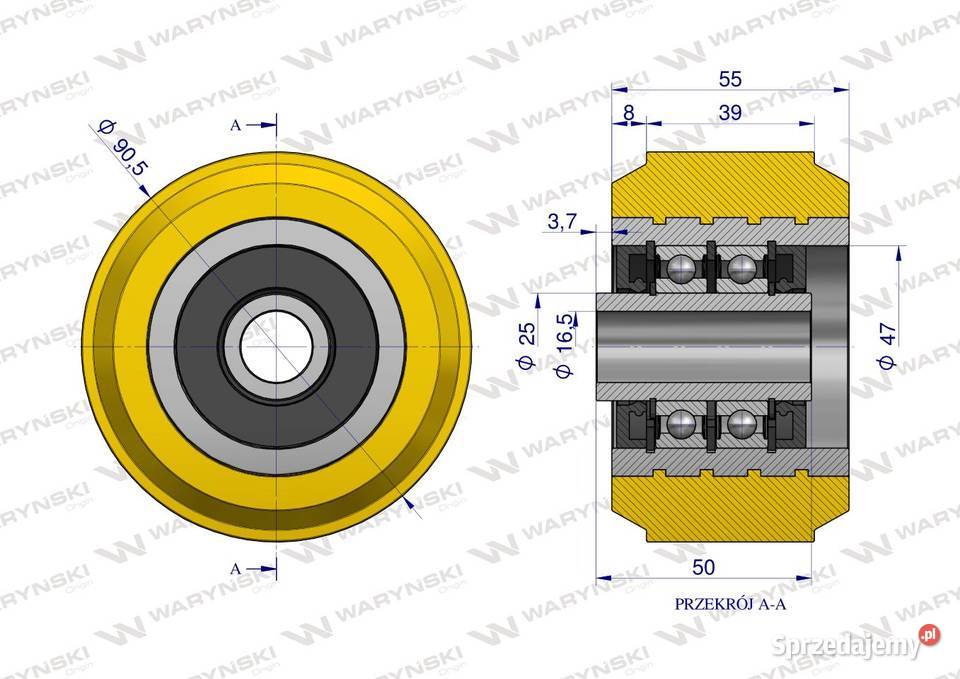 Rolka podporowa 90x38x12 Grimme Waryński Sieradz sprzedam