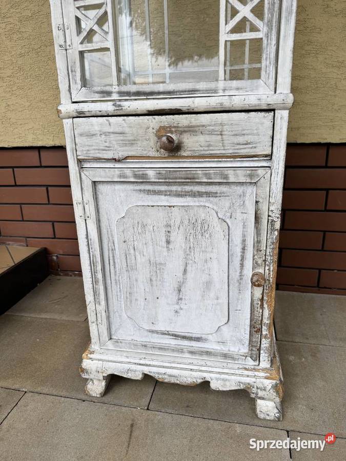 Lampion szafka schaby chic witrynka drewniana Sulbiny