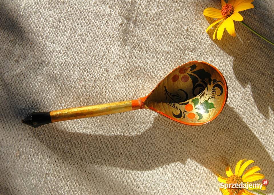 Chochłoma ręcznie malowana rosyjska łyżka ludowa lubelskie