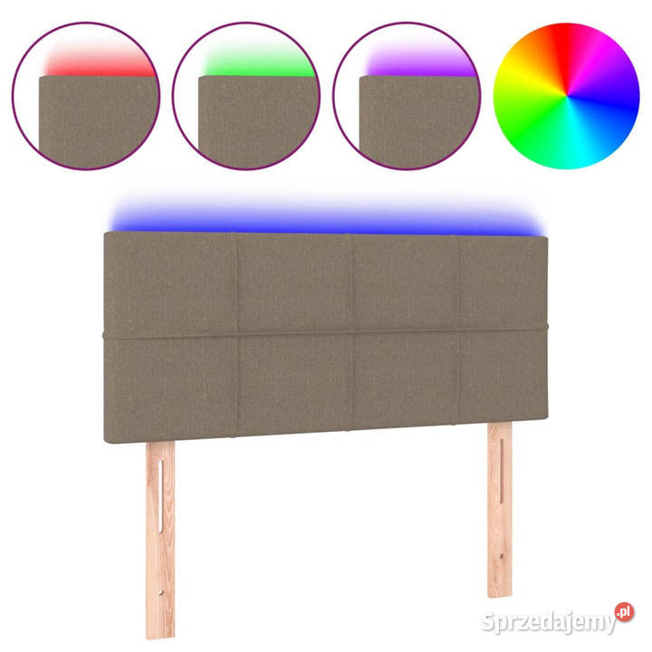Zagłówek do łóżka z LED taupe 100x5x7888 tkanina Warszawa sprzedam