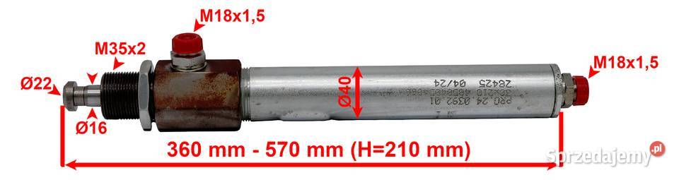 SIŁOWNIK HYDR SMT1G 30x16 Skok 210 Zasuwa 8 MZ Solec Kujawski