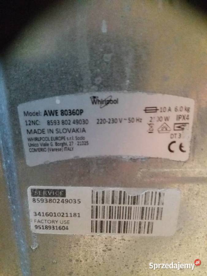 Pralka Whirlpool AWE 80360P Sędziszów Małopolski sprzedam