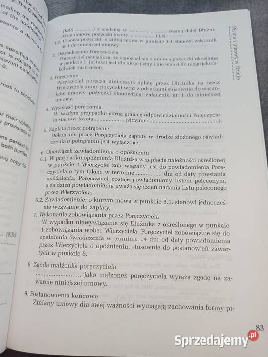 Wzory korespondencji handlowej i umów w języku Książki do nauki języka obcego mazowieckie Warszawa