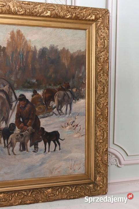 I ZYGMUNTOWICZ Wyprawa Na Polowanie Zima Stary małopolskie Kraków
