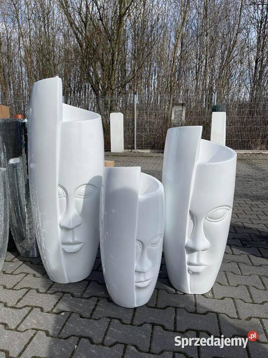 Biała donica Twarz Glamour Premium 72 małopolskie Golkowice