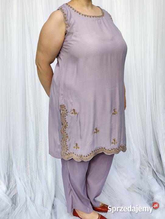 Piękny fioletowy komplet indyjski XXL 44 3XL 46 Szczecin sprzedam