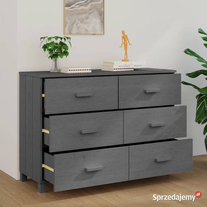 Szafka HAMAR ciemnoszara 113x40x80 lite drewno Dom i Ogród mazowieckie Warszawa