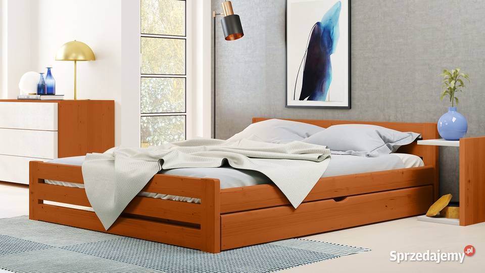 Mocne ŁÓŻKO Drewniane 180x200 GR 35 60cm małopolskie Zakopane