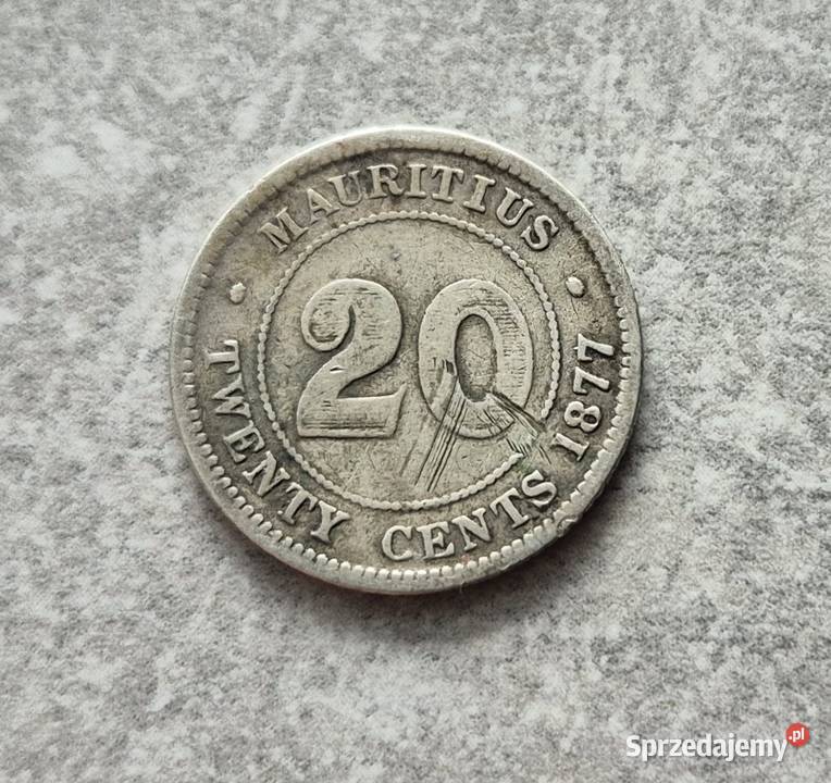 129 MAURITIUS srebro 20 Centów 1877 r H Wola Kruszyńska