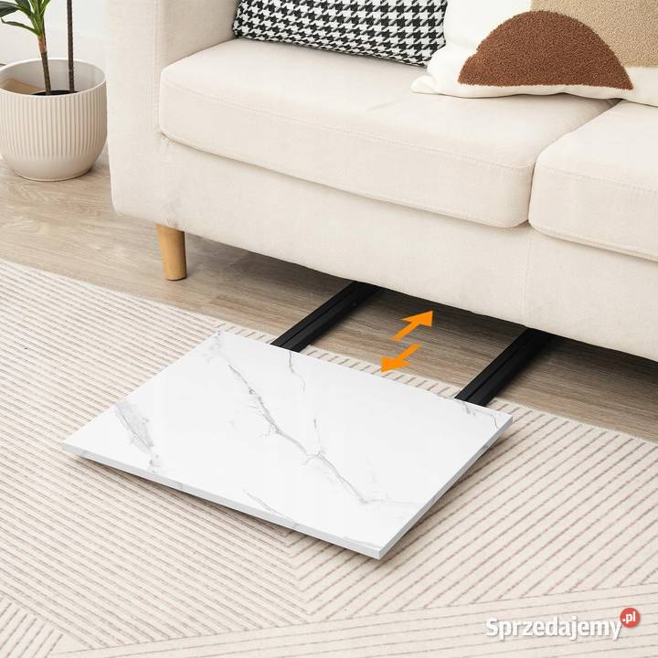 HOOBRO Stolik Składany Marmur Czarny Mały Myszyniec