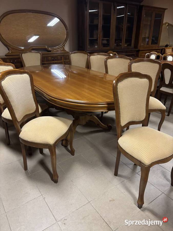 Włoski Stylowy Zestaw Stół 10 Krzeseł Meble