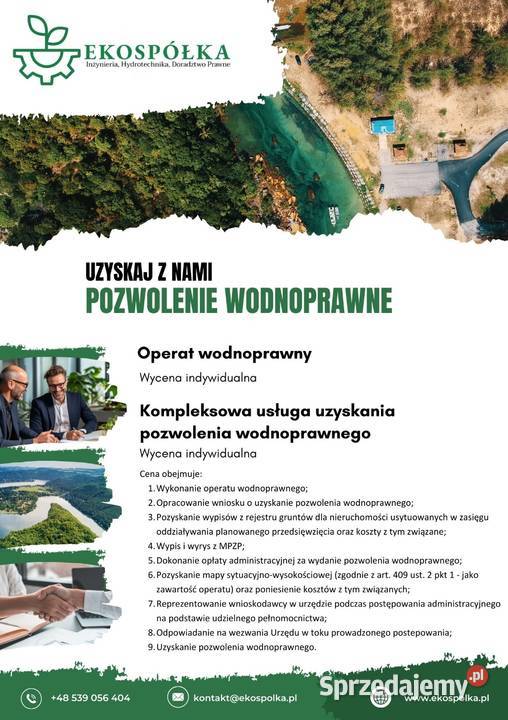 Operat wodnoprawny Pozwolenie wodnoprawne Mińsk Mazowiecki