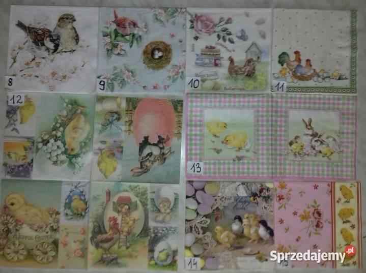 Serwetki decoupage świąteczne Wielkanoc Rękodzieło Laskowiec