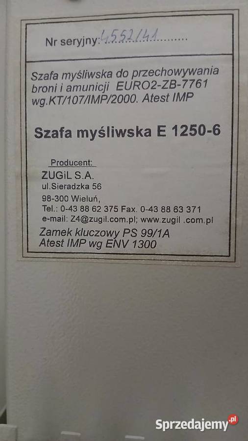 Szafa na broń myśliwską Pabianice